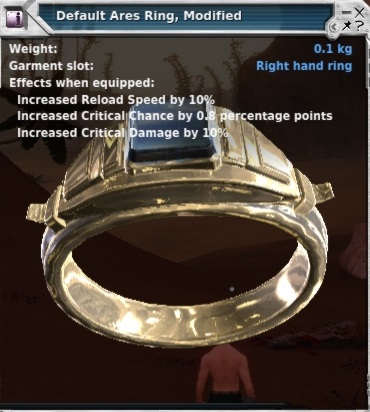 Ares Ring, Modified Stats
