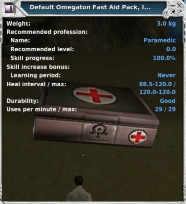 Omegaton Fast Aid Pack, Improved Stats